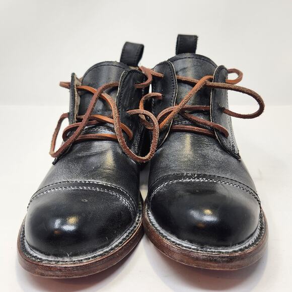 Freebird Women Mabel Distressed Black Leather Oxford Slip On Shoes Size 5 Casual - Picture 3 of 8